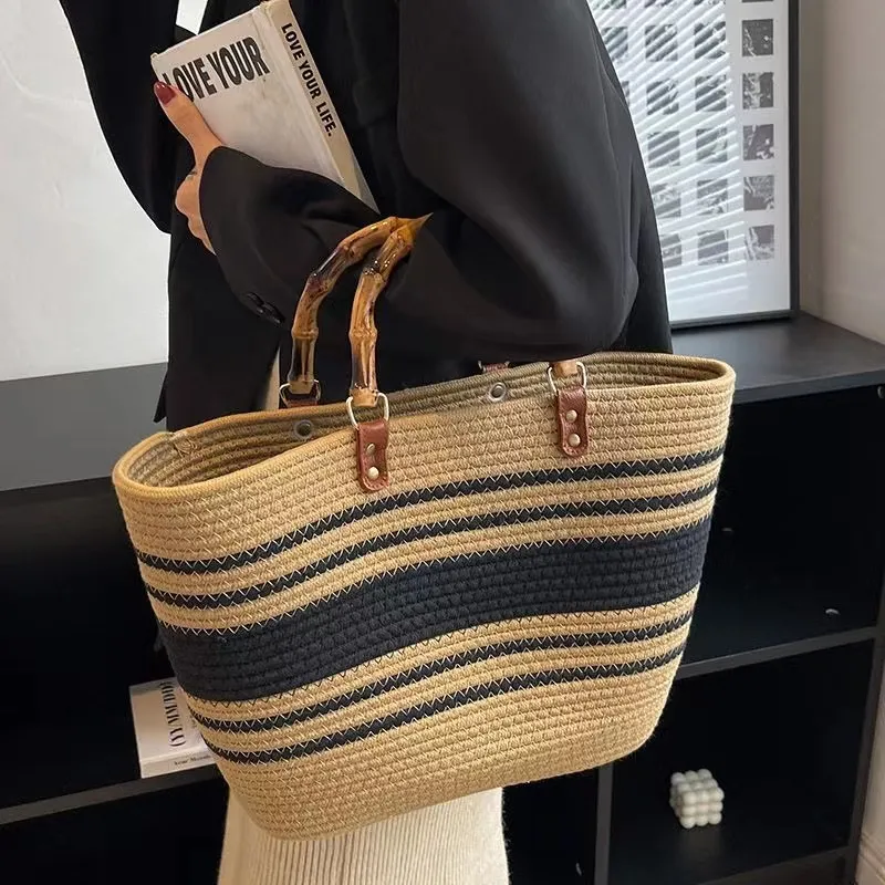 A01—Toth bag high-capacity new fashion cotton yarn woven bag