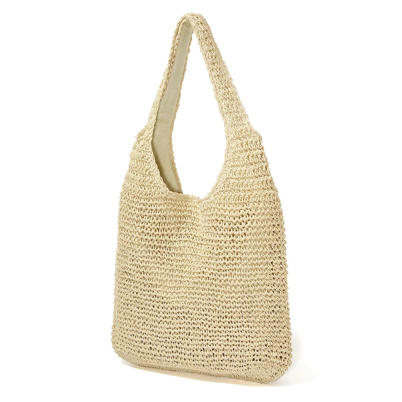 A05—Women Straw Woven Beach Bag Tote Shoulder Handmade Weaving Handbag