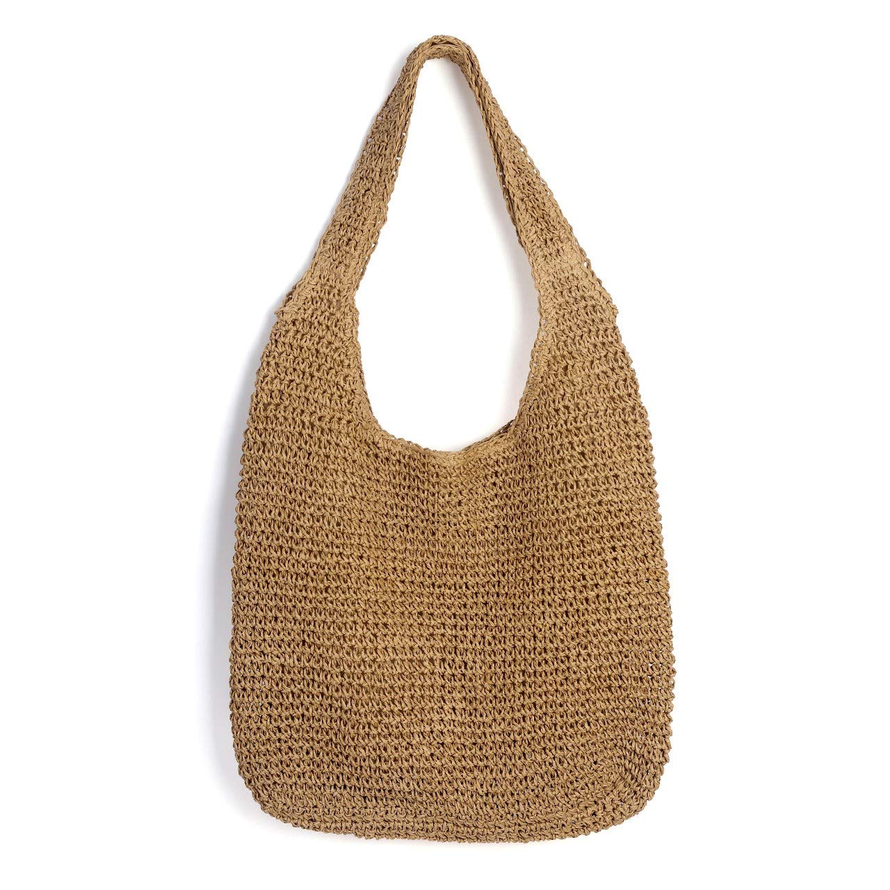 A05—Women Straw Woven Beach Bag Tote Shoulder Handmade Weaving Handbag