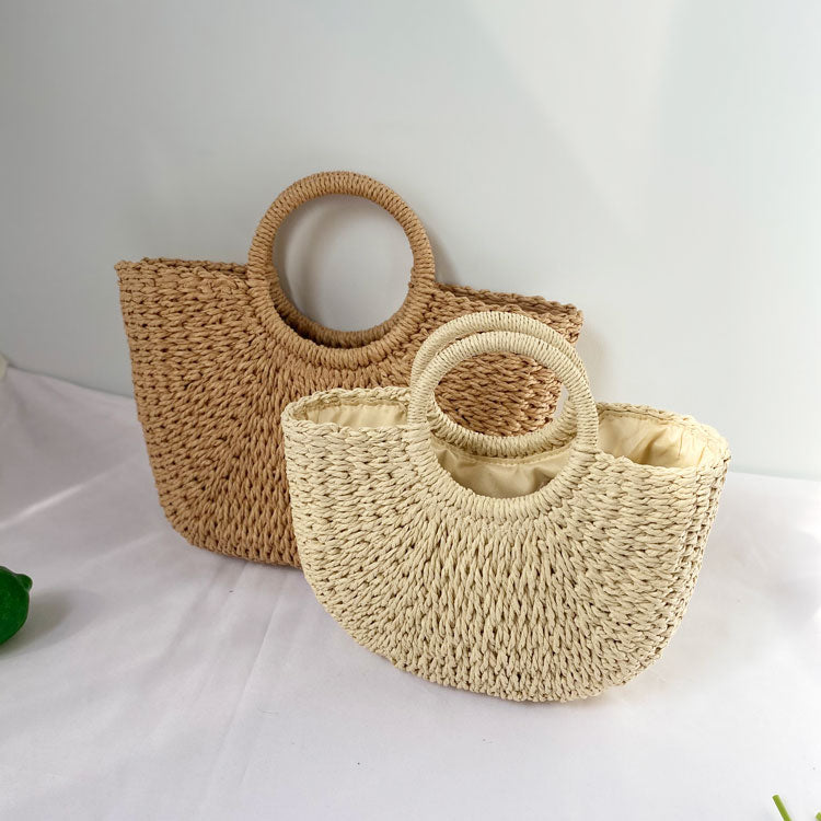 A04—Womens Large Straw Beach Tote Bag Hobo Summer Handwoven Bags Purse