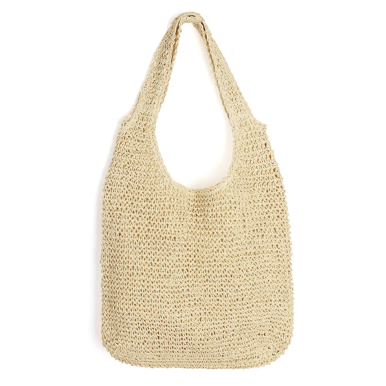 A05—Women Straw Woven Beach Bag Tote Shoulder Handmade Weaving Handbag